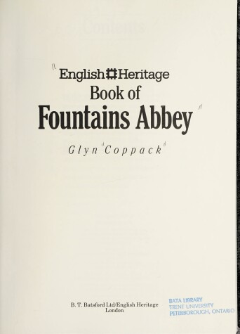 Book cover for English Heritage Book of Fountains Abbey