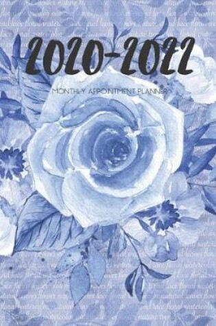 Cover of 2020-2022 Three 3 Year Planner Blue Marble Flower Monthly Calendar Gratitude Agenda Schedule Organizer