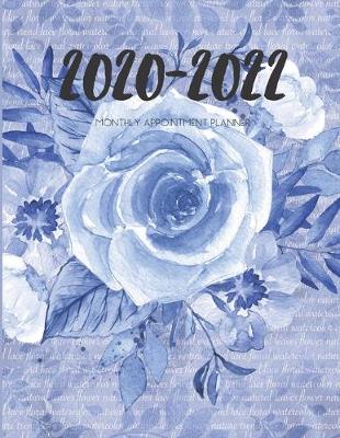 Book cover for 2020-2022 Three 3 Year Planner Blue Marble Flower Monthly Calendar Gratitude Agenda Schedule Organizer