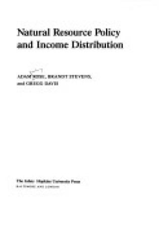 Cover of Natural Resource Policy and Income Distribution