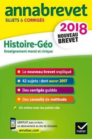 Cover of Annales Annabrevet 2018 Histoire Geographie EMC 3e