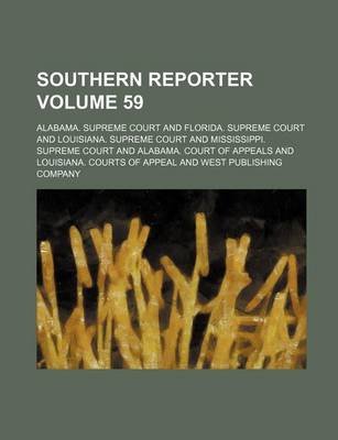 Book cover for Southern Reporter Volume 59