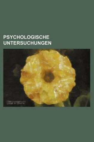 Cover of Psychologische Untersuchungen