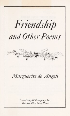 Book cover for Friendship and Other Poems