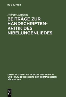 Book cover for Beitrage Zur Handschriftenkritik Des Nibelungenliedes