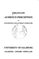 Book cover for Essays on Audience Perception in Elizabethan and Jacobean Literature