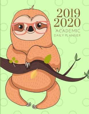 Book cover for 2019-2020 Academic Planner With Hours Jungle Sloth Gratitude Daily Organizer