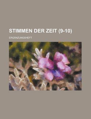 Book cover for Stimmen Der Zeit; Erganzungsheft (9-10)