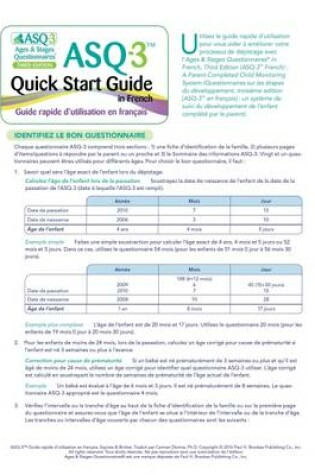 Cover of Ages & Stages Questionnaires (R) (ASQ (R)-3): Quick Start Guide (French)