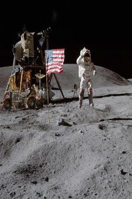 Cover of Moon Landing Astronaut Salutes USA Flag Science Journal