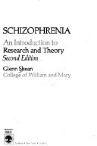 Cover of Schizophrenia