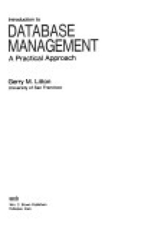 Cover of Introduction to Data Base Management