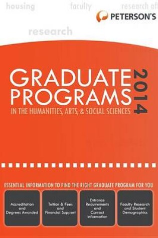 Cover of Peterson's Graduate Programs in the Humanities, Arts & Social Sciences