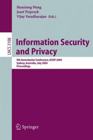 Cover of Information Security and Privacy