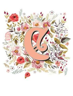 Book cover for C Monogram Letter Floral Wreath Notebook