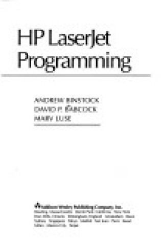 Cover of Hp Laser Jet Programming