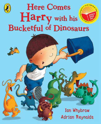 Book cover for Here Comes Harry with His Bucketful of Dinosaurs