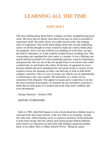 Book cover for Learning All Time HB