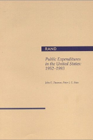 Cover of Public Expenditures in the United States, 1952-1993