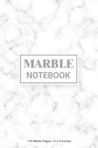 Cover of Marble Notebook 110 White Pages 6x9 inches