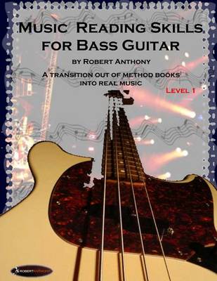 Book cover for Music Reading Skills for Bass Guitar Level 1