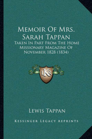 Cover of Memoir of Mrs. Sarah Tappan