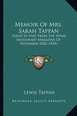 Book cover for Memoir of Mrs. Sarah Tappan