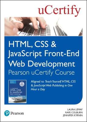 Book cover for HTML, CSS & JavaScript Front-End Web Development Pearson uCertify Course Student Access Card