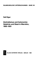 Book cover for Zentralismus Und Autonomie