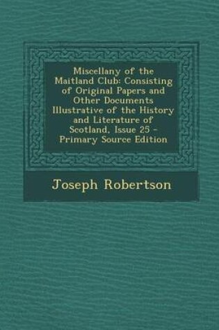 Cover of Miscellany of the Maitland Club