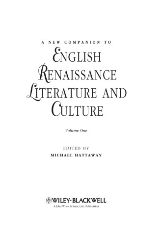 Book cover for New Companion to English Renaissance Literature and Culture