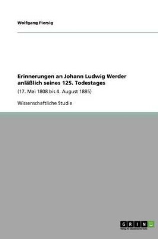 Cover of Erinnerungen an Johann Ludwig Werder anlasslich seines 125. Todestages