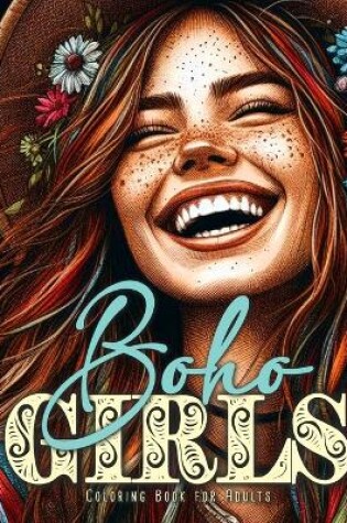 Cover of Boho Girls Coloring Book for Adults