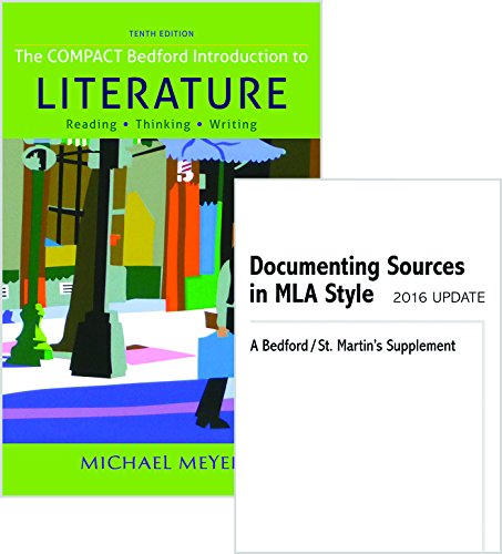 Book cover for Compact Bedford Introduction to Literature 10e & Documenting Sources in MLA Style: 2016 Update