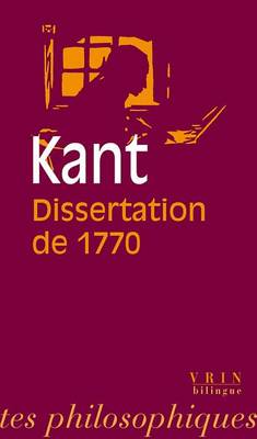 Book cover for Emmanuel Kant: La Dissertation de 1770