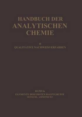 Cover of Elemente der Ersten Hauptgruppe Einschl. Ammonium