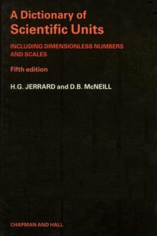 Cover of A Dictionary of Scientific Units