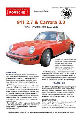 Book cover for Porsche 911 2.7 Buyers' Guide