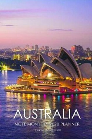 Cover of Australia Note Monthly 2020 Planner 12 Month Calendar