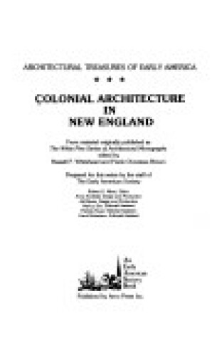 Cover of Colonial Architecture of New England