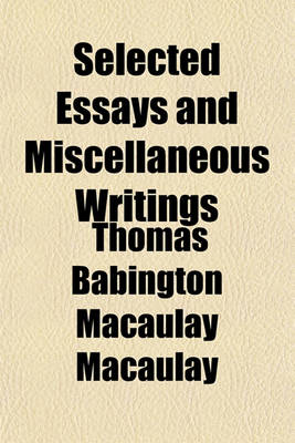 Book cover for Selected Essays and Miscellaneous Writings