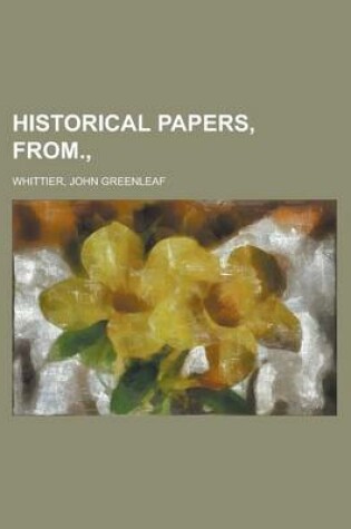Cover of Historical Papers, Part 3, from Volume VI.,