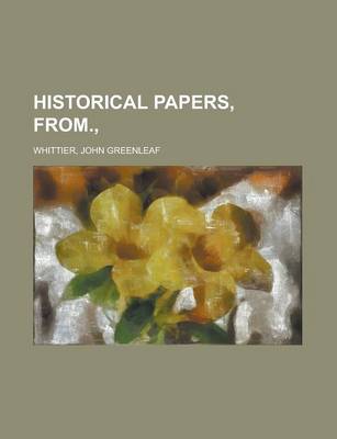 Book cover for Historical Papers, Part 3, from Volume VI.,