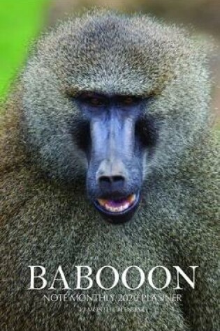 Cover of Baboon Note Monthly 2020 Planner 12 Month Calendar