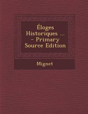 Book cover for Eloges Historiques ...