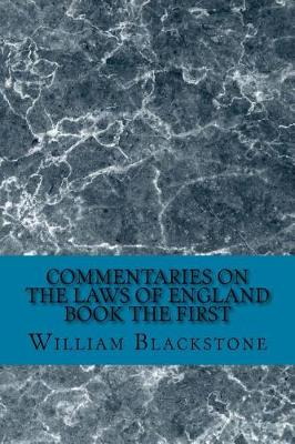 Book cover for Commentaries on the Laws of England Book the First