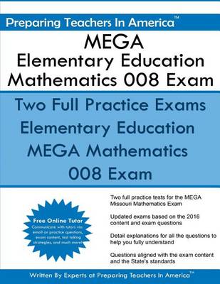 Book cover for MEGA Elementary Education Mathematics 008 Exam