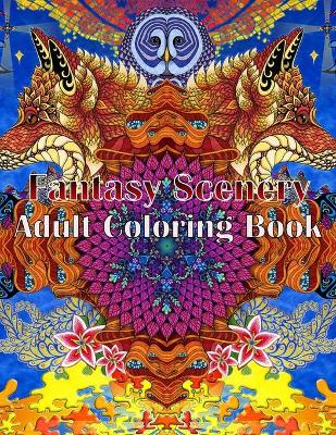 Book cover for Fantasy Scenery Adult Coloring Book