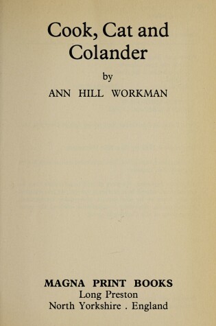 Cover of Cook, Cat and Colander