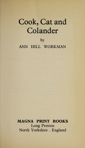 Book cover for Cook, Cat and Colander